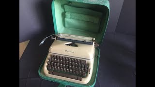 Vintage Optima Elite 3 Portable Typewriter C. 1950S
