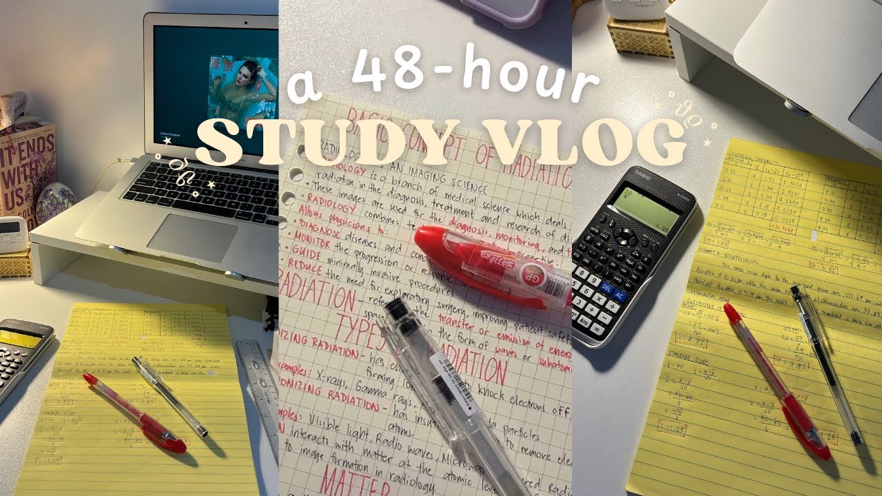 48-HOUR Study Vlog 𐙚 || Productive Study vlogꪆৎ Studying🧸 Note - Taking🗒️