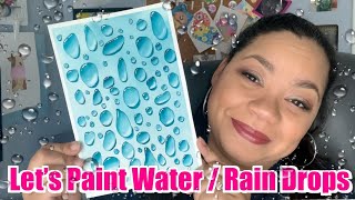 Water Rain Droplet Tutorial in Watercolor: Step by Step #watercolorraindrops #watercolortutorial