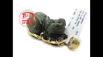 Mặt dây tỳ hưu bọc vàng ngọc cẩm thạch ,Mặt dây vàng tây đá quý, Mã số: TSVN012601