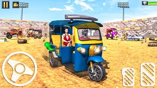 Modern Tuk Tuk Rickshaw Demolition - Fun Crash Derby Stunts! Android gameplay screenshot 5