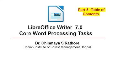 LibreOffice Writer 7 Part 5 - Table of Contents