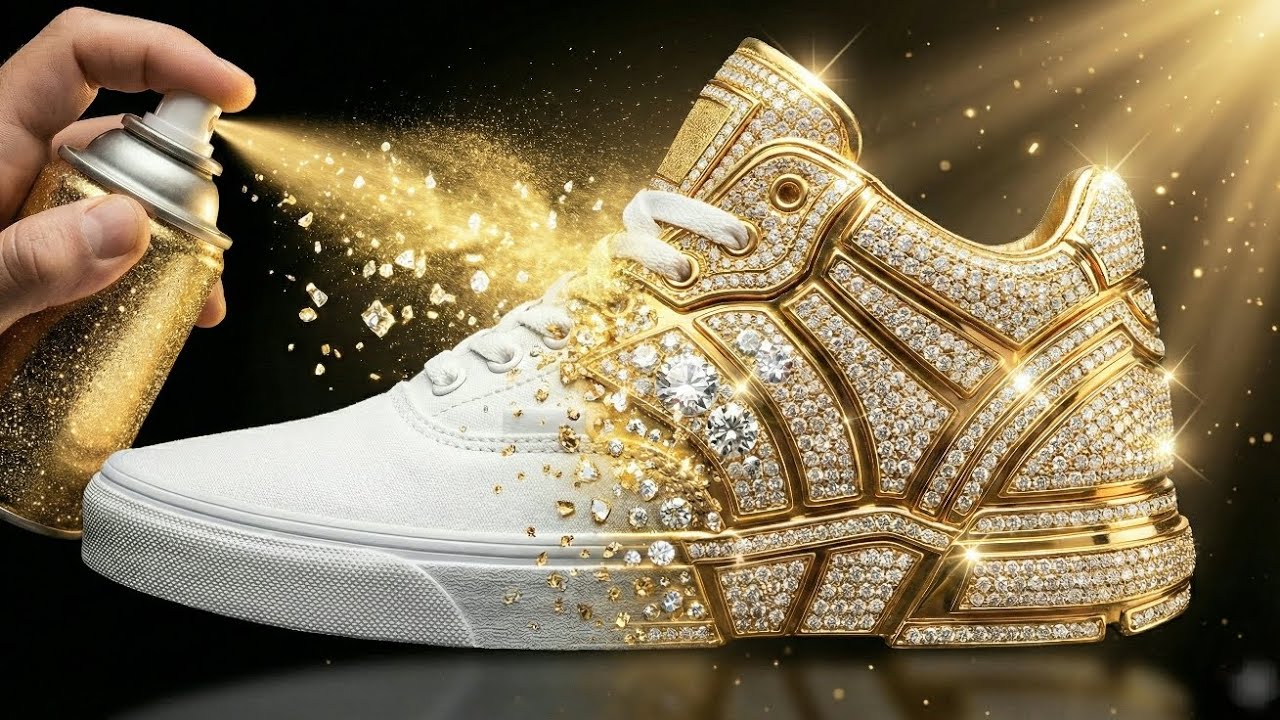 Satisfying AI Art: Turning a Sneaker into GOLD 🎧✨ (Oddly Satisfying)