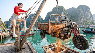Genius Girl Restores an Old Logging Cargo Trike Into a Powerful Heavy Timber Hauling Machine