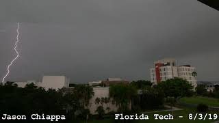 2019 Thunderstorm #2 - Powerful Lightning Strikes Near Florida Tech