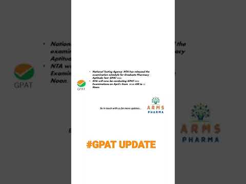 #GPAT EXAM UPDATE #PHRMACY ENTRANCE EXAM #MPHARM #NIPER #NTA UPDATE