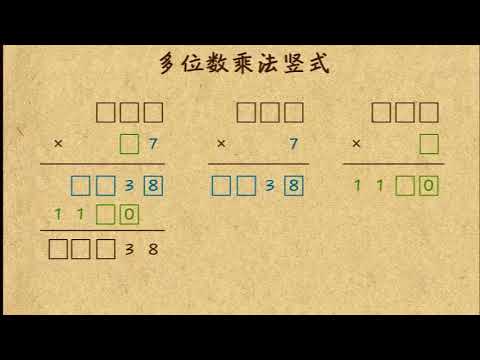 乐乐课堂小学数学三年级第86课 多位数乘法竖式 Youtube