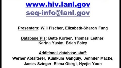 2019 User Workshop – 1.5 – Guest Presentation: HIV Database