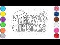How To Draw Merry Christmas Glitter Coloring For Kids | Drawing Village