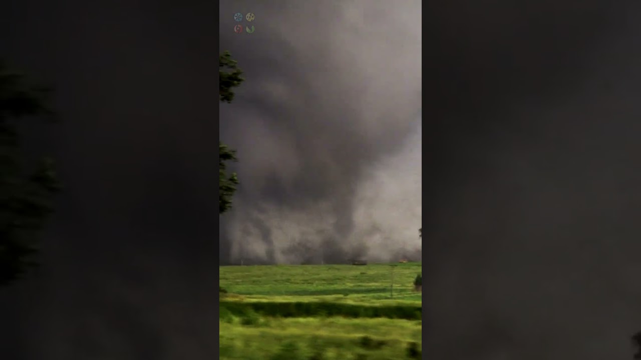 Large Tornado Barely Misses Farm House #shorts