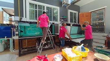 Boy ราชบุรี 2022 - สลับตู้ปลา 2 เป็น 3 ใบ เปลี่ยนขาเลส x 3 เชื่อมระบบ O4FS พร้อมงานลม งานล้าง Set 2