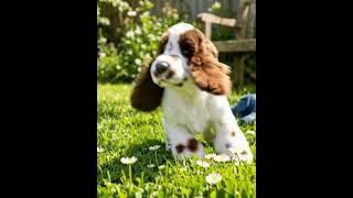 Ears flying, joy in motion. #springerspaniel #plush