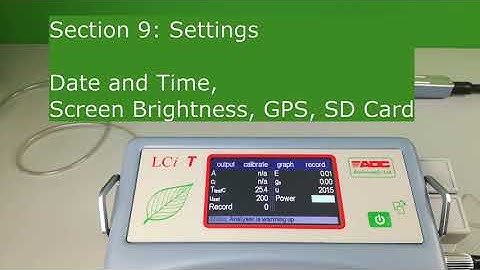 LCi T Section 9: Settings