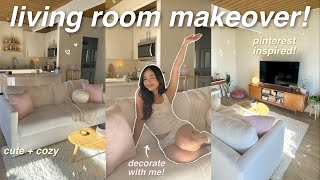 LIVING ROOM MAKEOVER! ✨ decorating, cleaning, etc! aesthetic & cozy