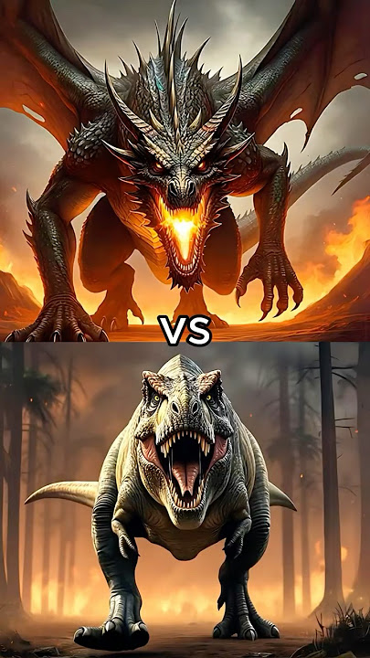 Dragon vs Dinosaurs (Trex, Stegosaurs, Diplodocus, Triceratops, Velociraptor, Godzilla, Lion)