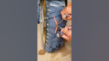 Fixing and plug motorcycle flat tire #viral #flattire #shorts #flat #diy #shortvideo #viralvideo