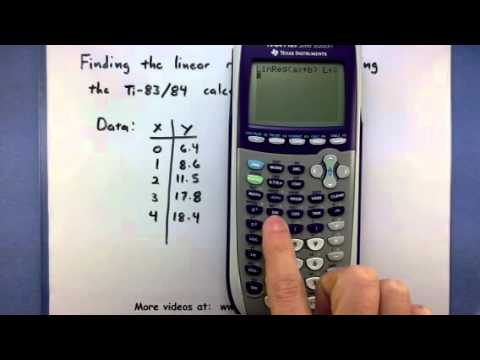 Pre Calculus Find The Linear Regression Line Using The Ti 83 84