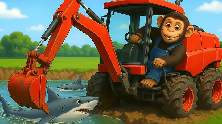 Wheel Theft Incident, Smart Monkey Farmer Gets Back Wheel At Shark Lake - Farm Work | Funny Farm 🐒