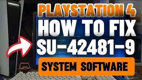 How To Fix PS4 SU-42481-9 The System Software Update has failed