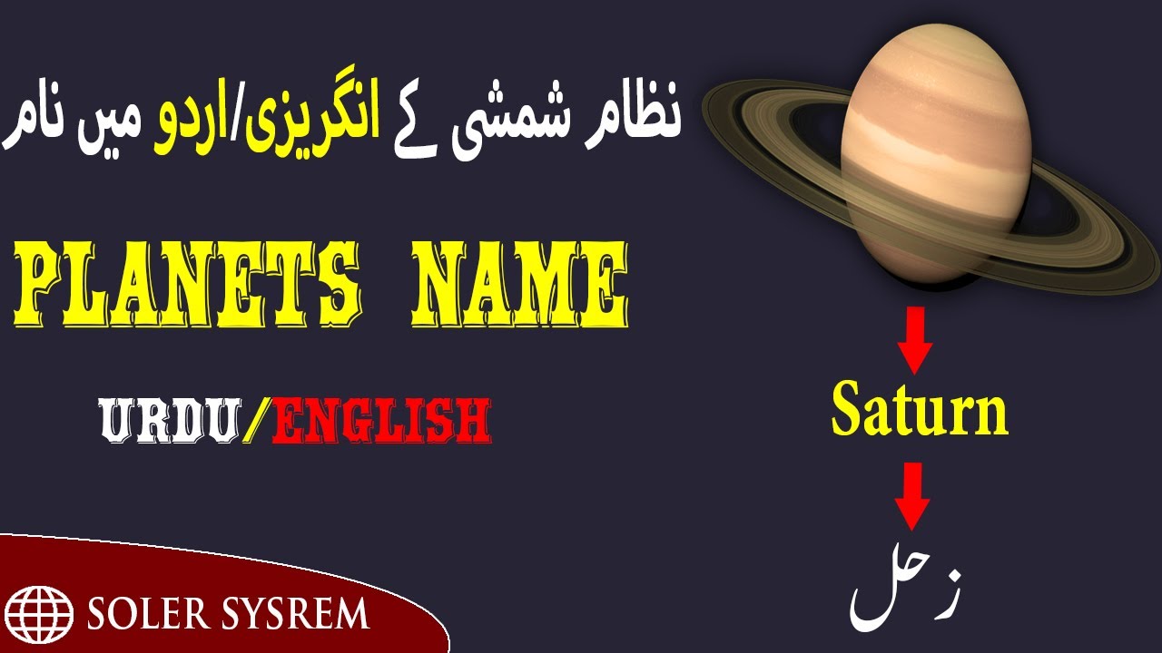 name in English and Urdu نظام شمشی کے نام YouTube