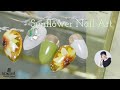 【Nail Art】夏におすすめ☆ひまわりをイメージしたフラワーネイルアートの描き方／ How to draw flower nail art with the image of sunflowers