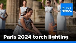 Flame-lighting ceremony for the Paris Olympics in Greece