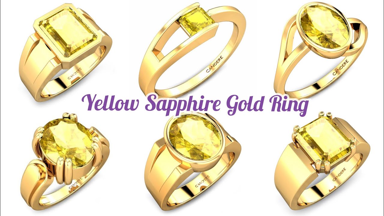 Original SriLankan Yellow Sapphire Gemstone 22k Gold Ring Design by |  HTPGEMSTONES | In India - YouTube