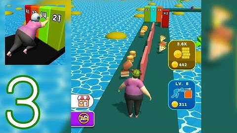 Fat Pusher - Eat all foods 🍔😂 Gameplay Walkthrough Part 3