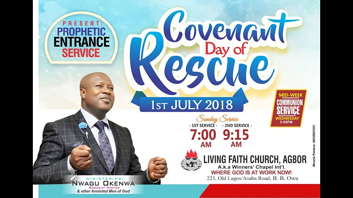 COVENANT DAY OF RESCUE FSS010718 PST. NWAGU OKENWA