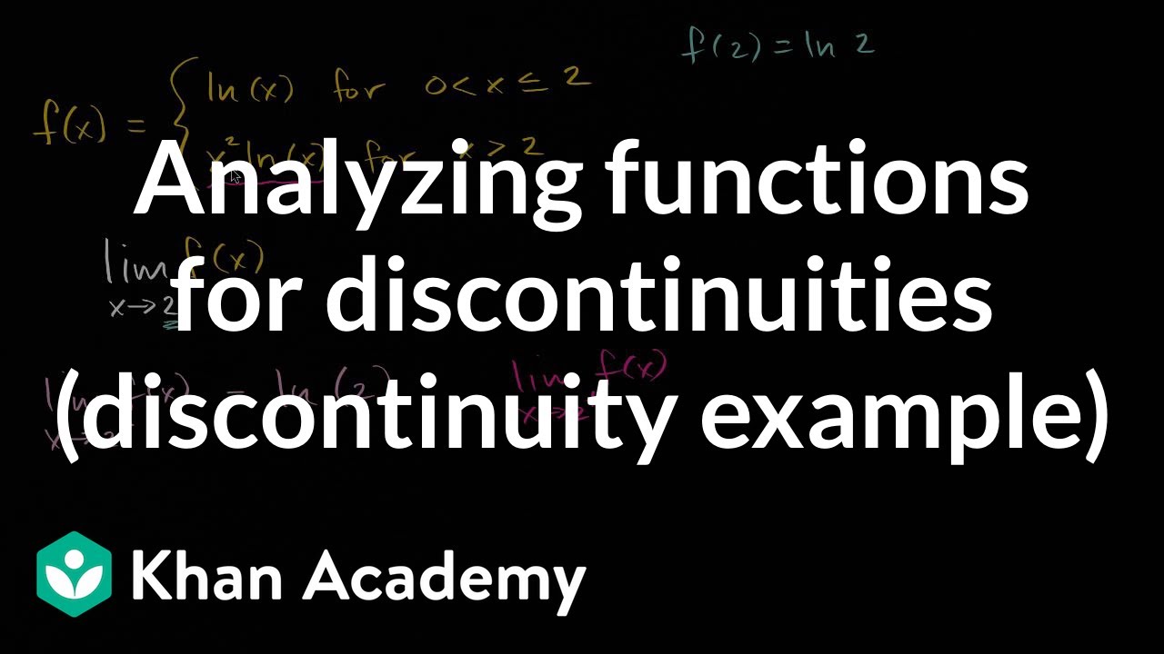 Worked Example Point Where A Function Isn T Continuous Video Khan Academy