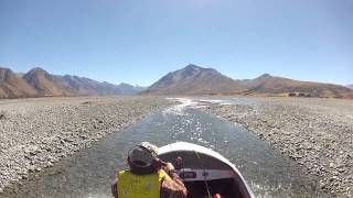 Jetboating the Godley river ,New Zealand