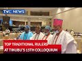 (VIDEO) Sanwo Olu Greets Top Traditional Rulers & Dignitaries At Bola Tinubu’s 13th Colloquium