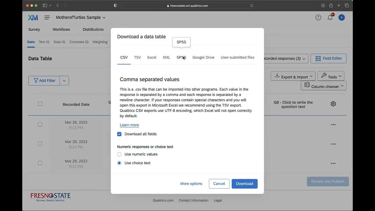 Step 1 Download your Survey from Qualtrics YouTube