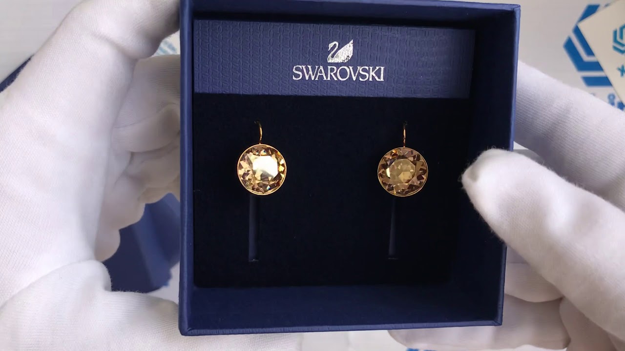 Xship.vn: SWAROVSKI Bella Golden Shadow Pierced Earrings 901640 - YouTube