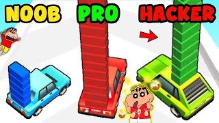 SHINCHAN vs CHOP vs AMAAN-T in Bridge Car Race | Noob vs Pro vs Hacker screenshot 4