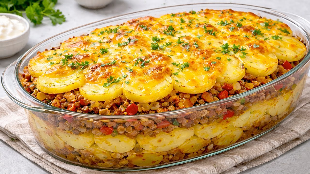 Никто не знает этот рецепт запеканки! Картофельная запеканка с фаршем за 10 минут!