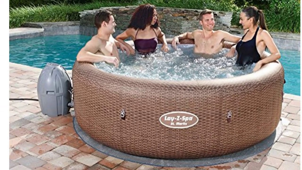 LayZSpa St Moritz Hot Tub, Airjet Inflatable Spa, 57 Person YouTube