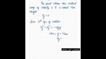 Oblique Projectile: Maximum height reached