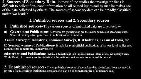 Ch- 2 Collection of data|Topic4| Sources of secondary data|