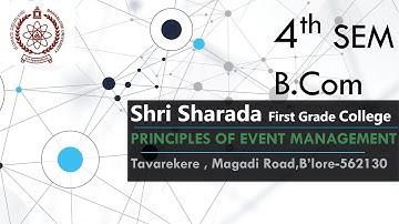 PRINCIPLES OF EVENT MANAGEMENT New Chapter , 4th sem Bcom Both ENGLISH and Kannada
