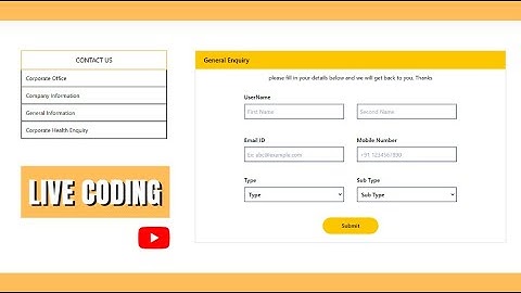 Live Coding - Responsive Contact Form Using React and Tailwind Css