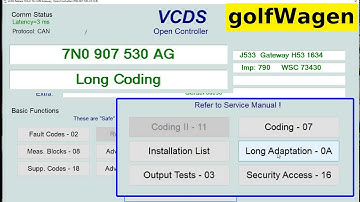 VW Passat B7 CAN Gateway 7N0 907 530 Long Adaptation channels