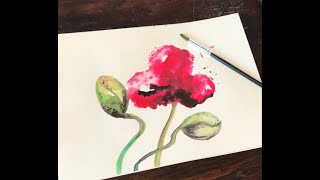 Moonblumen Aquarell Bild malen zeichnen für Anfänger Kinder einfach Aquarell Blumen leicht nachmalen