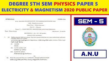 Degree 5th Sem Physics paper 5 model paper | Electricity and magnetism 2020 public paper