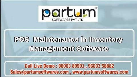 POS Maintenance in Inventory Management Software 📦 | Partum Softwares Pvt Ltd