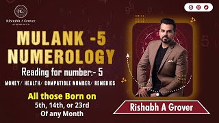 Numerology for date of birth 5,14, 23  | Numerology for number 5 | #numerologyfornumber5