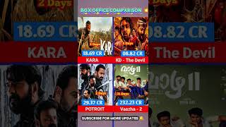 Kara vs Kd the devil vs potroit vs vaazha 2 Box Office Comparison report #boxofficecollection #kara