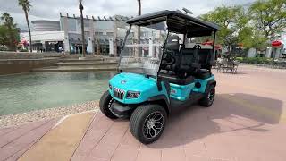 2023 Evolution D5 Ranger 4-Seater Personal Electric Golf Car - Sky Blue | GolfCarsoftheDesert.com