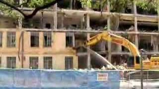 Demolition of Experimental Science Building facade