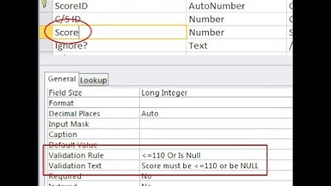 MICROSOFT ACCESS: VALIDATION RULES AND VALIDATION TEXT. LESSON 3